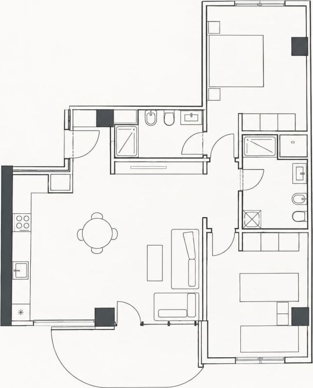 FOR SALE APARTMENT 2+1+BALCONY "CASA ITALIA" 131,675 EURO