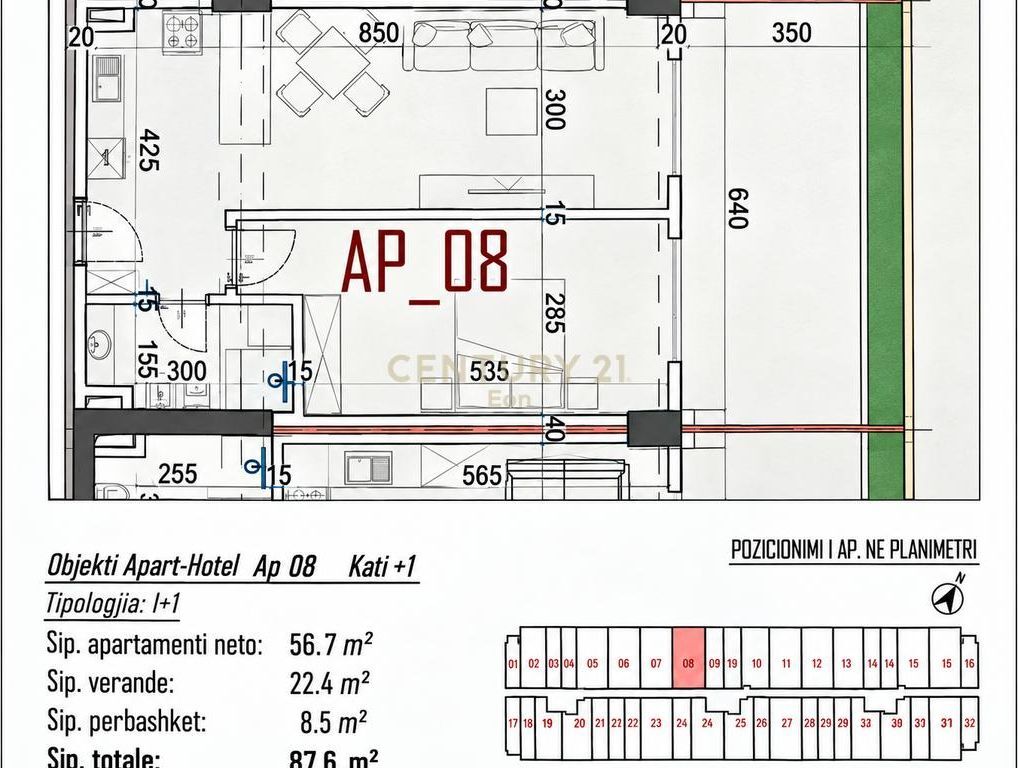 SHESIM APARTAMENT 1+1 PAGESE ME KESTE, TEK BONITA FAMILY, QERRET!