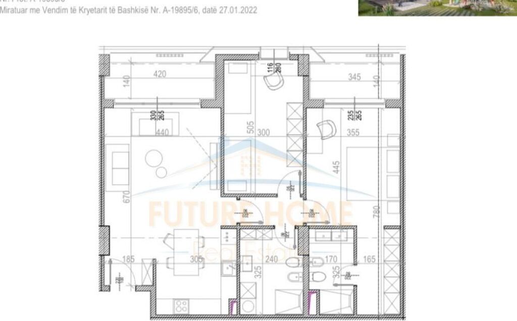 Shitet Apartament 2+1+2, Riverside Residence, Tiranë
