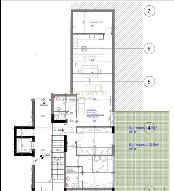 Shitet apartament 2+1+2+kuzhine+verande