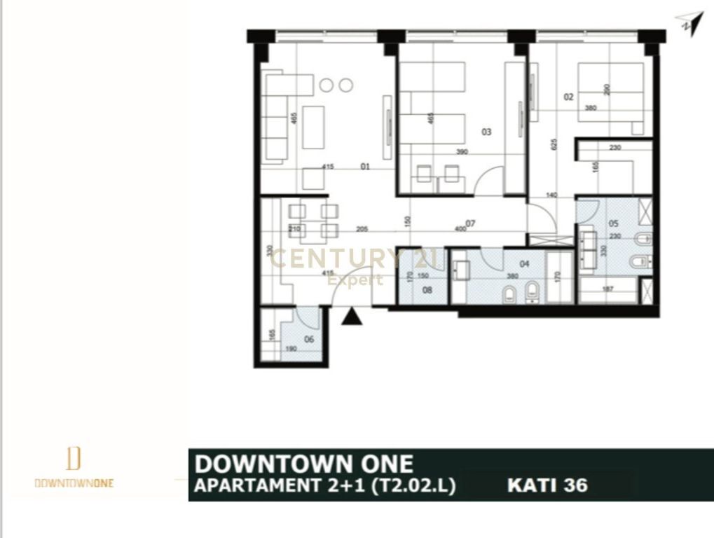APARTMENT 2+1+2 FOR RENT IN DOWNTOWN ONE - Floor 36 !