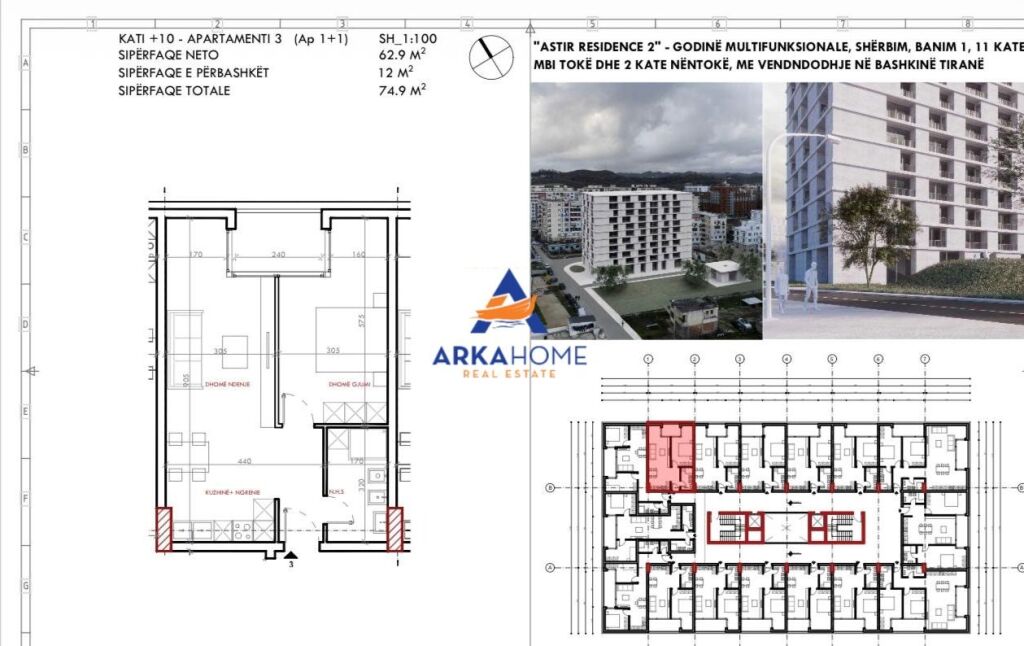 SHITET APARTAMENT 1+1 (FAZE KARABINA) "ASTIR RESIDENCE 2" 82400 EURO