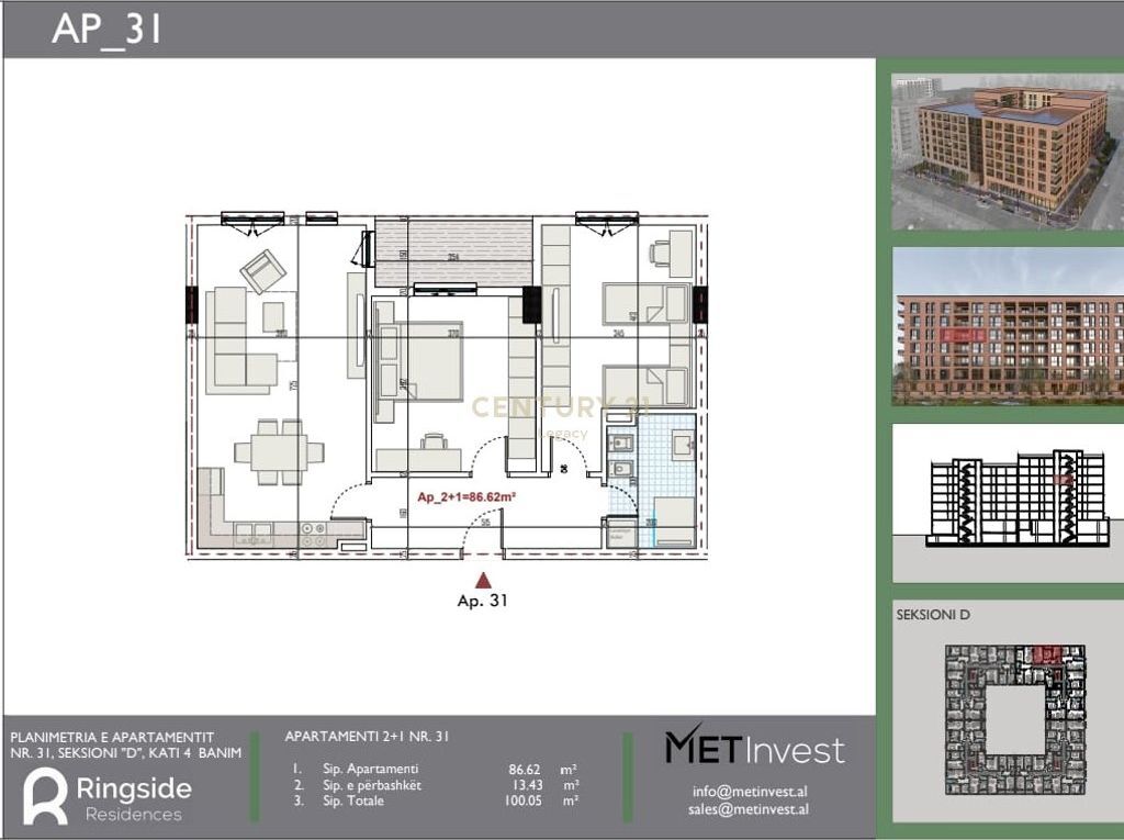 SHITET APARTAMENT 2+1 | RINGSIDE RESIDENCE