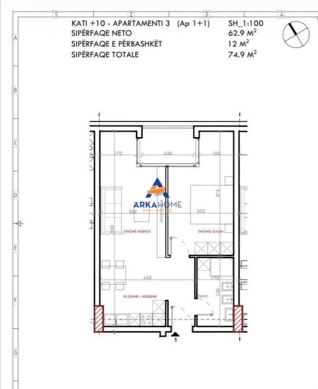 SHITET APARTAMENT 1+1 (FAZE KARABINA) "ASTIR RESIDENCE 2" 82400 EURO