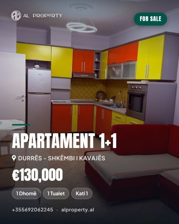 🏠 Apartament ne Shiptje 1+1 plus parking, Durres Shkembi i Kavajes