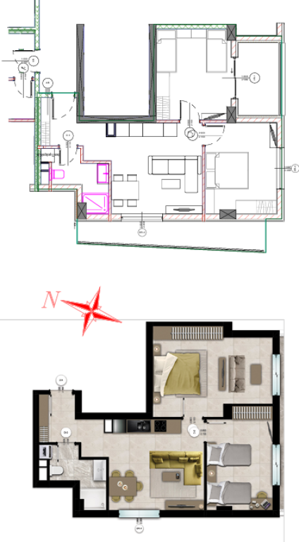 Per shitje Apartament 1+1 MonteVideo Mali i Robit