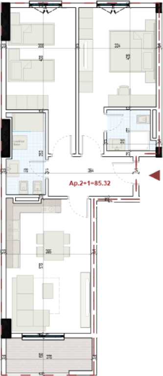 Apartament 2+1+2 në shitje – Ring Side Residence, Paskuqan