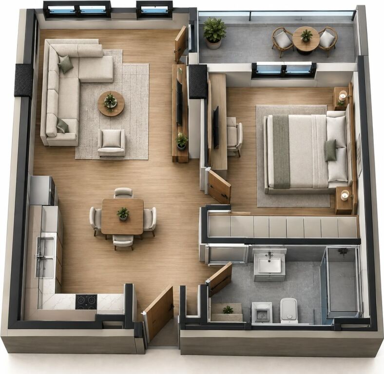 SHITET: 1+1📍Paskuqan (RingSide Residence) - 76,000€ - KT.6 - SP.65m² - Or: Lindje || Afër qytetit, larg zhurmës – Zgjedhja ideale për të jetuar