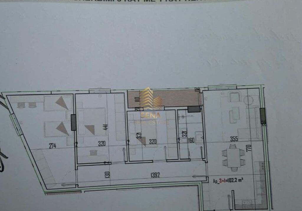Shitet, Apartament 3+1+blk, Kamez, 10,800,000 Lek