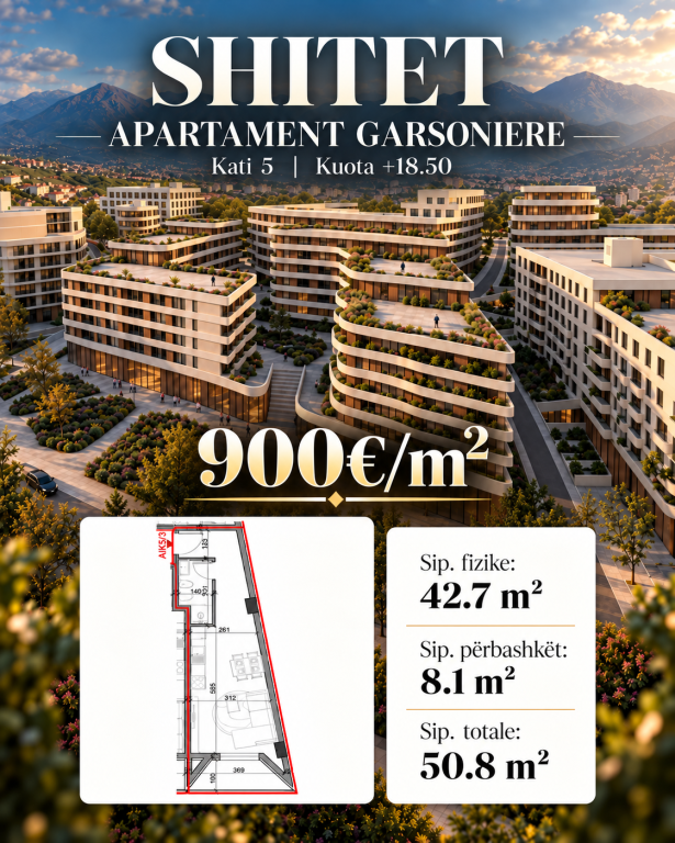 STUDIO APARTMENT FOR SALE, PASKUQAN - ALUNA RESIDENCE