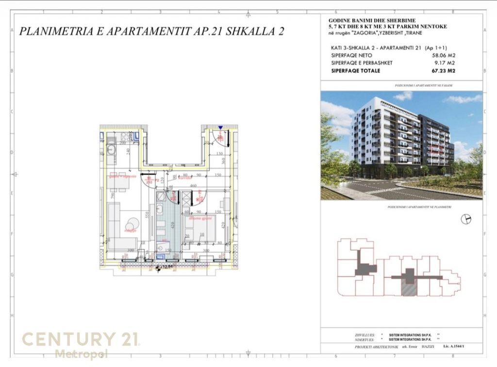 Apartment 1+1 for sale in Yzberish