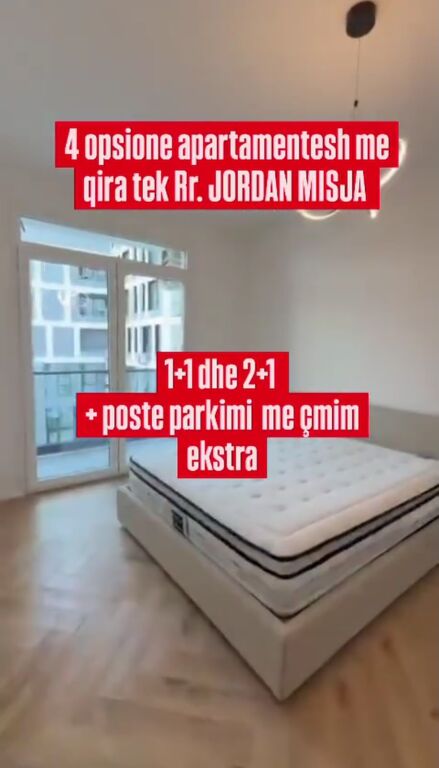 Jepet apartamente 1+1 me qira tek Rruga Jordan Misja , Bulevardi i Ri .