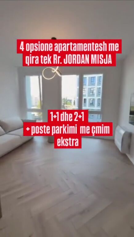 Jepet apartamente 1+1 me qira tek Rruga Jordan Misja , Bulevardi i Ri .