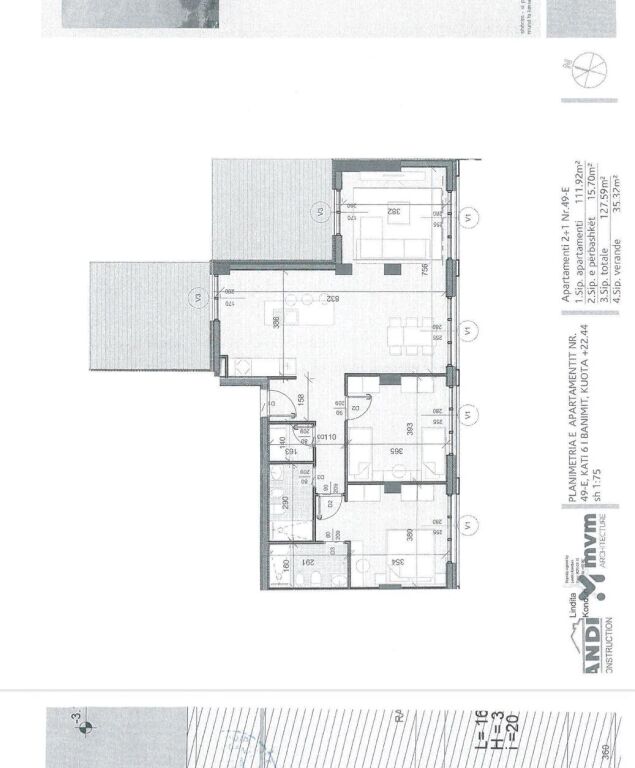 APARTAMENT 2+1+parkim – REZIDENCA GOLDEN GATE Bulevardi “Bajram Curri”, Tiranë