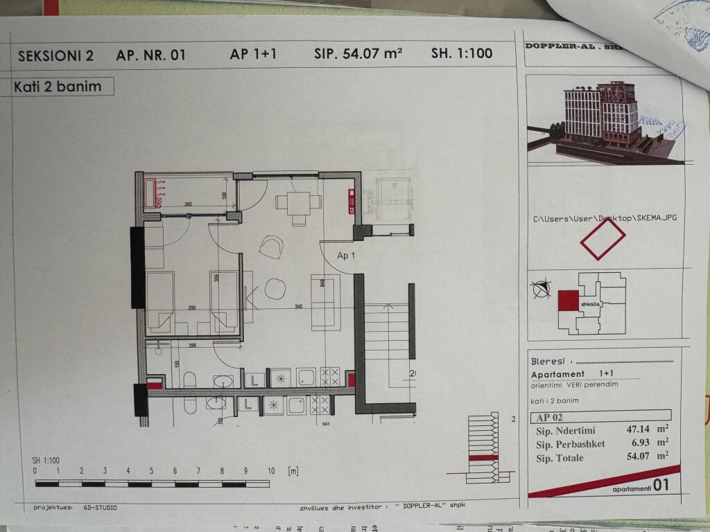 Shitje | Apartament 1 + 1 | Rruga e Kavajës | 130000 €