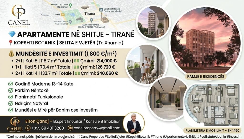 Shitet 2+1+2  te Kopshti Botanik te Xhamia