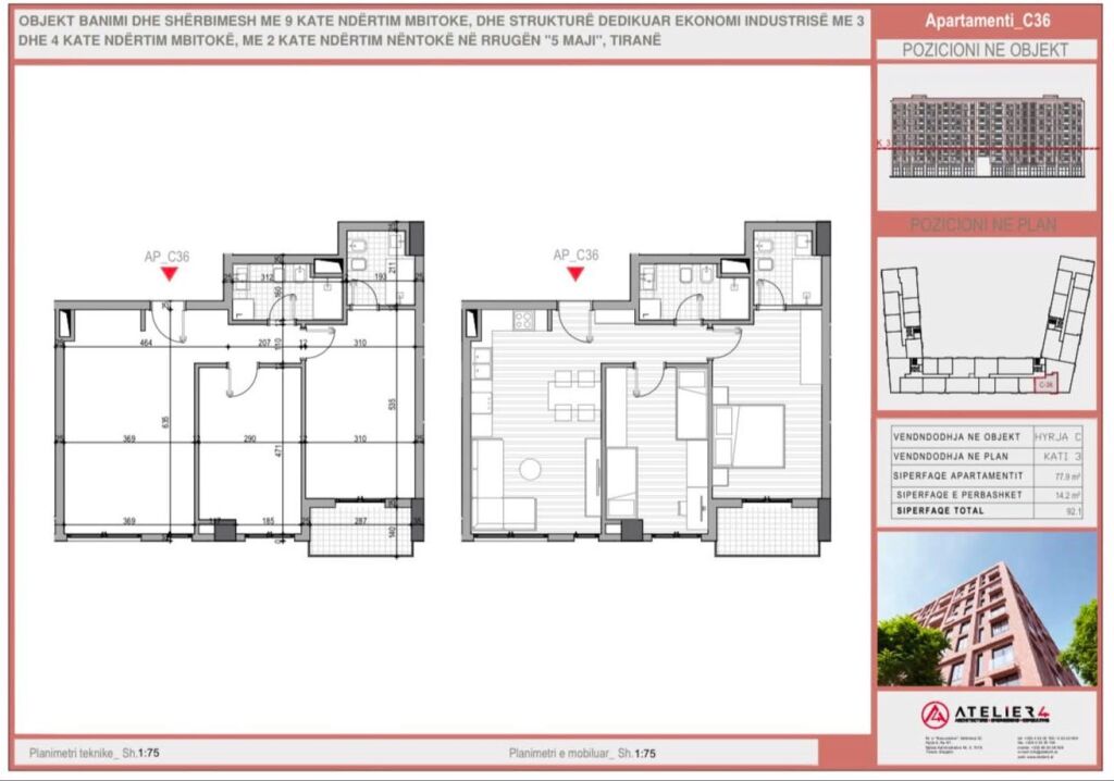 🏡 SHITET APARTAMENT 2+1 TEK 5 MAJI  📍 Pallat i ri me ashensor 📐 92.1 m² | 2 tualete ✨💰 Çmimi: 195.000 €  