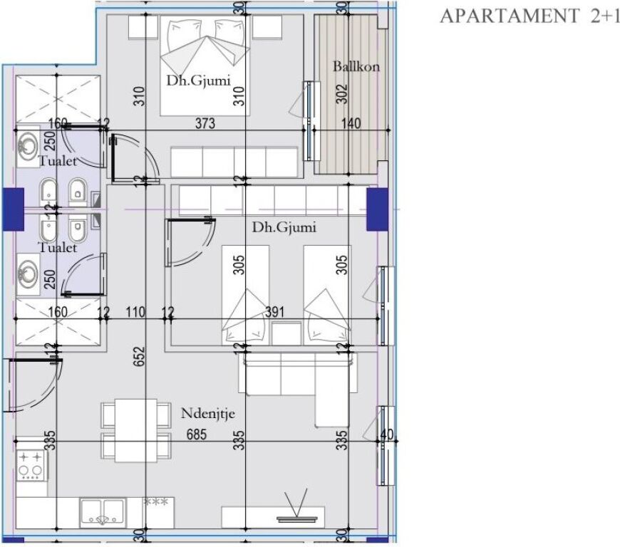 Shitet, Apartament 2+1+2, Tirana Entry 2, Tiranë