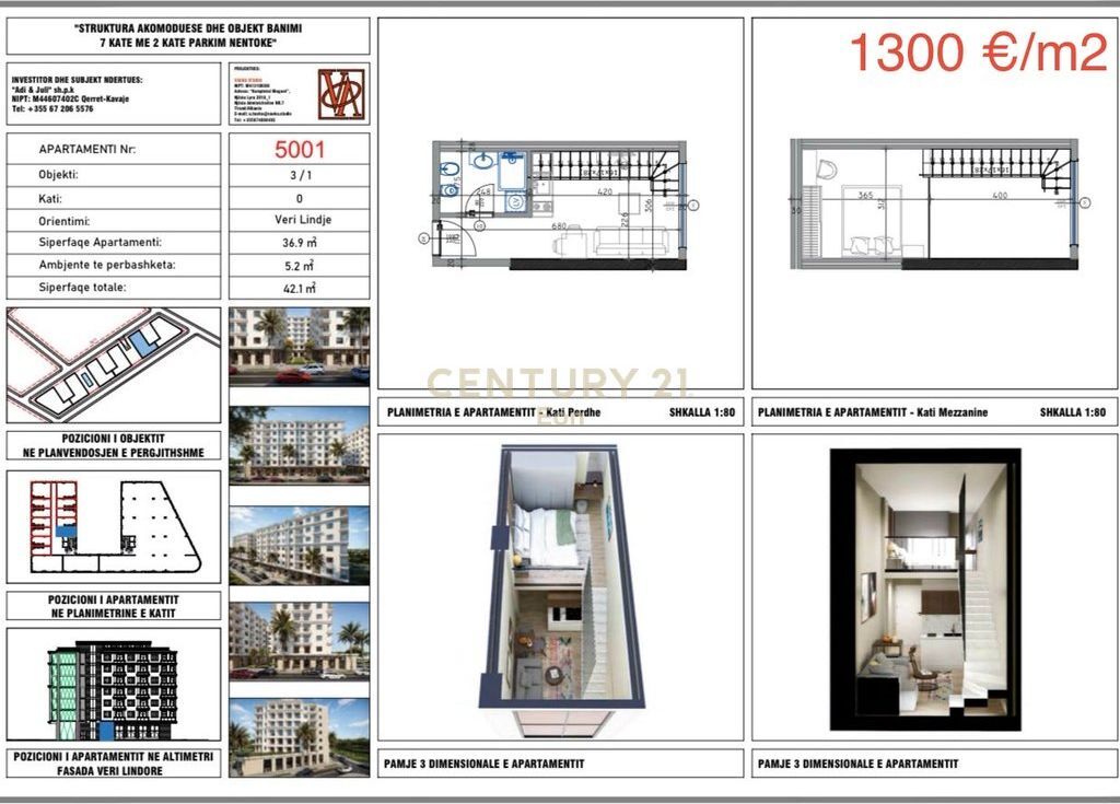 Shitet duplex/loft në Rezidencën "Blue Horizon" , Qerret – Pagesë me Këste !