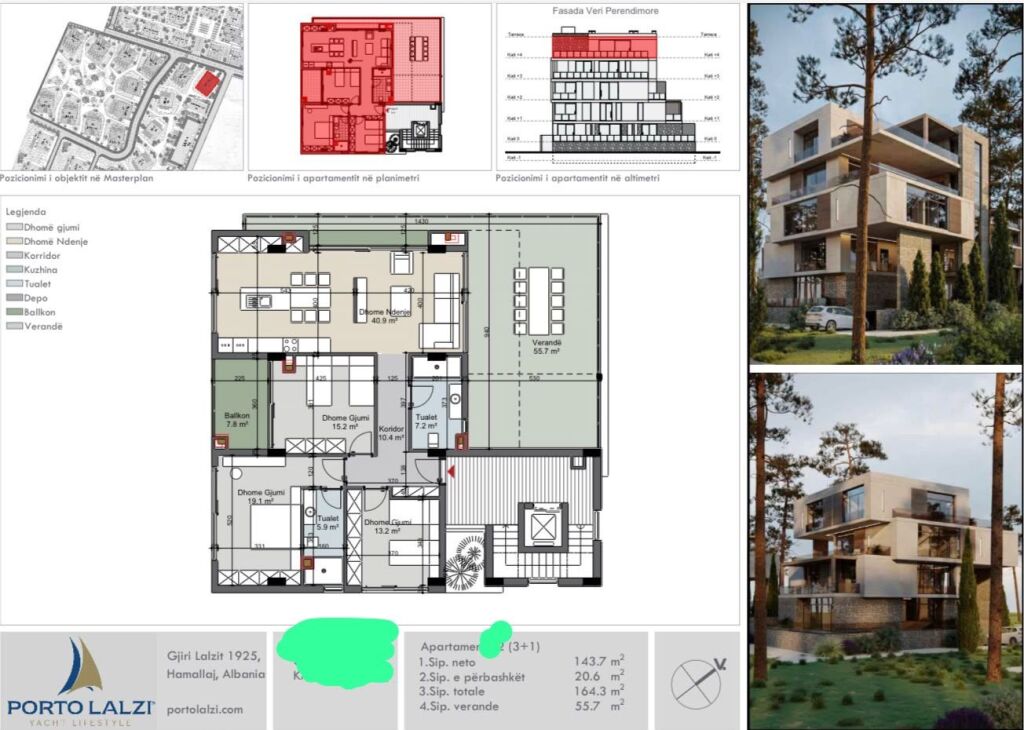 Shitet: 3+1 &amp;Verande Gjigande📍Gjiri Lalzit - Porto Lalzi | Yacht Lifestyle (220m2) €540,000