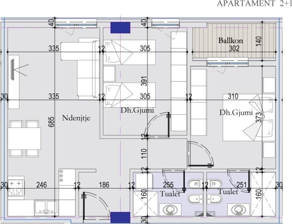 Shitet, Apartament 2+1+2, Tirana Entry 2, Tiranë