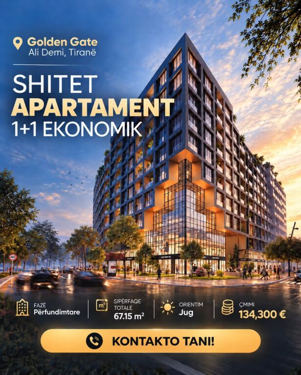 🏡 SHITET APARTAMENT 1+1 EKONOMIK – GOLDEN GATE, ALI DEMI!