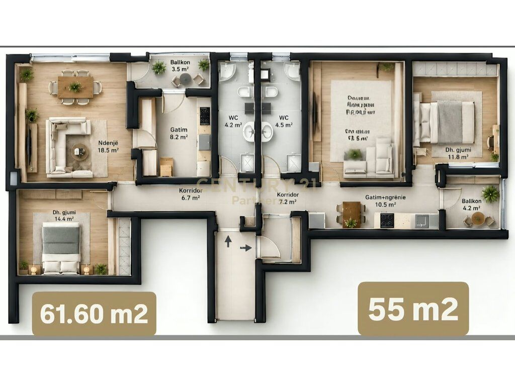 Appartamento 1+1 in Vendita a Kodra e Diellit | Acquistabile con Credito | Garage Chiuso con Prezzo Extra