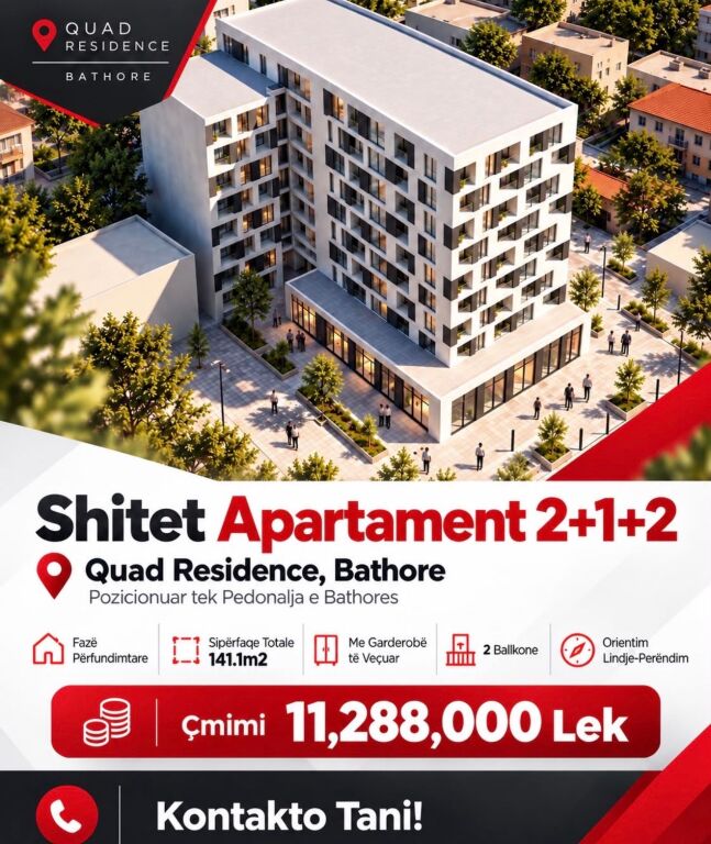 📣 SHITET APARTAMENT 2+1+2 – QUAD RESIDENCE, BATHORE! 🏡