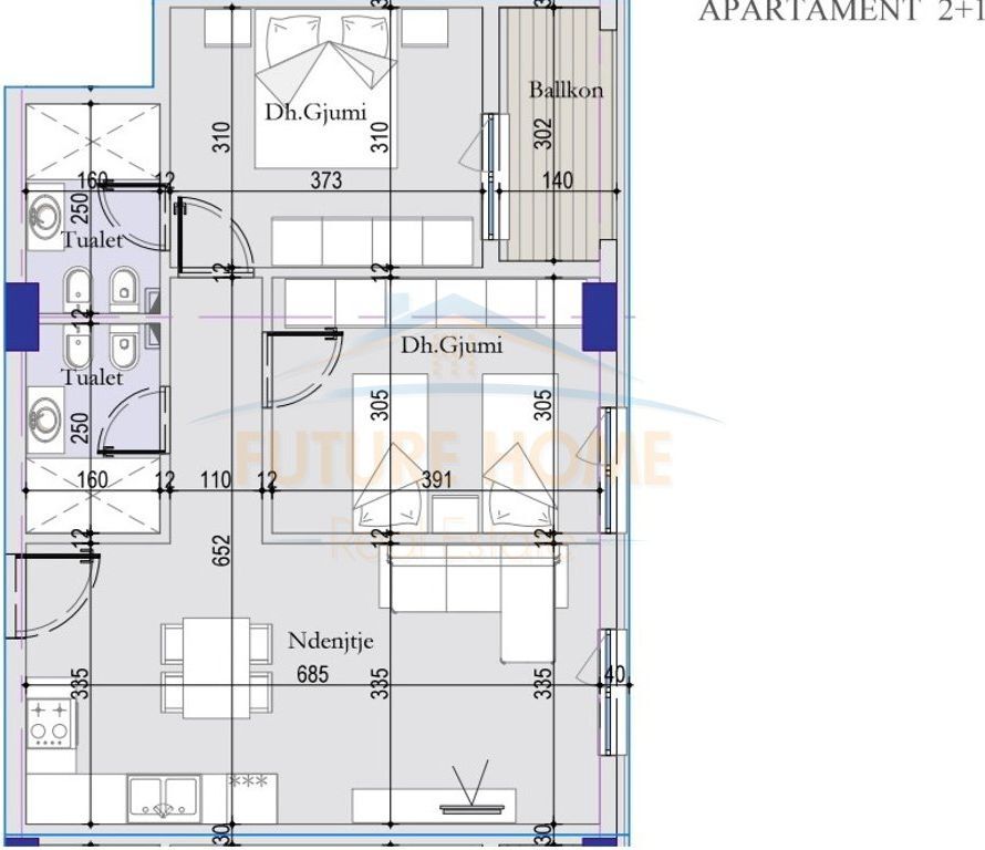 Disponiamo di un appartamento in vendita 2+1+2, Tirana Entry 2, Tirana.