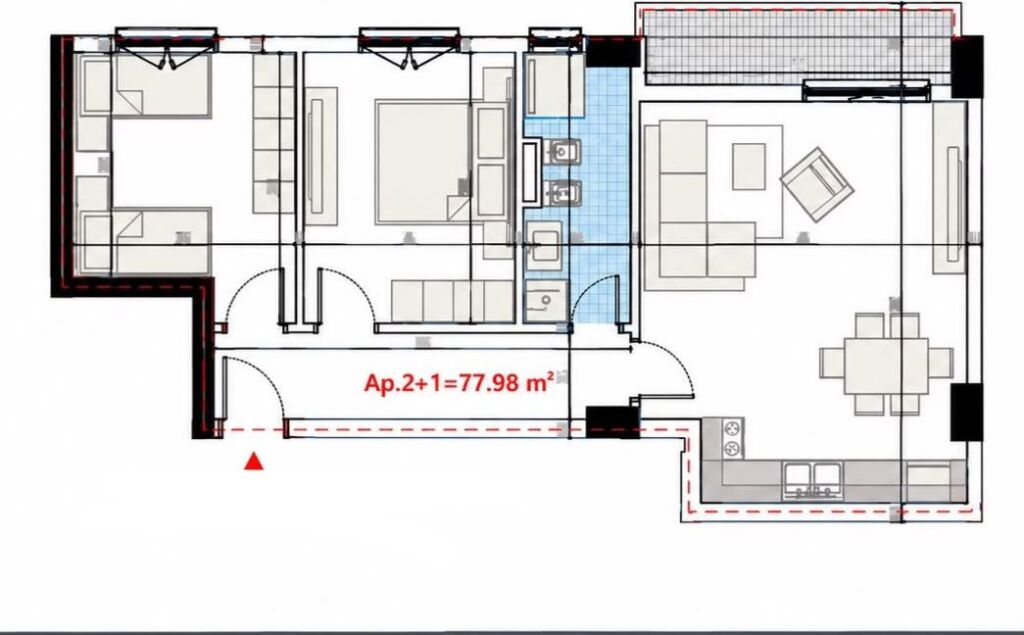 Shitet Apartament 2+1📍Ringside 3, Paskuqan