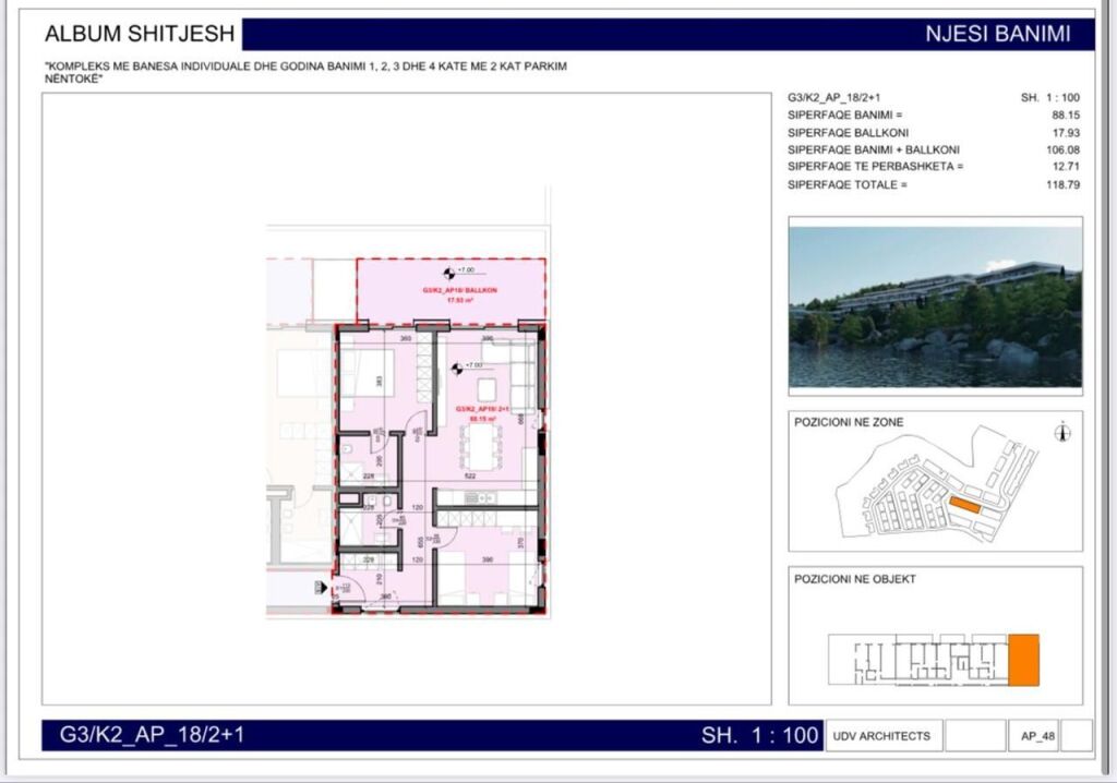 Farka Lake Front, Farkë Shitet, Apartament 2+1+2 Tualete