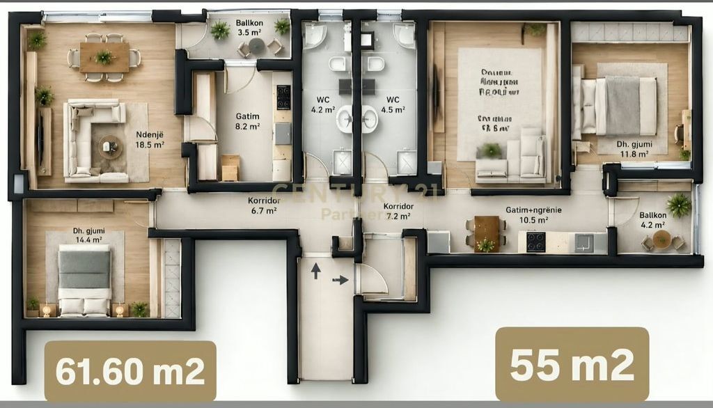 Shitet Apartament 1+1 tek Kodra e Diellit 1 | Blihet me Kredi | Garazh i Mbyllur me Çmim Ekstra