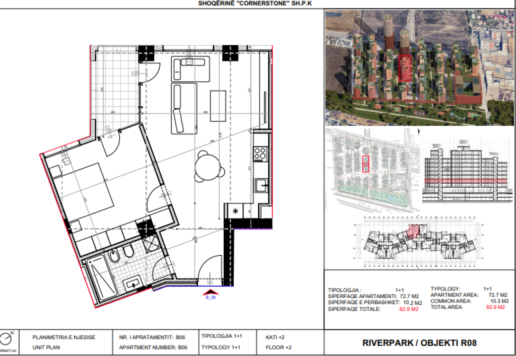 Shitet, Apartament 1+1 River Park Residence, Unaza e Re.