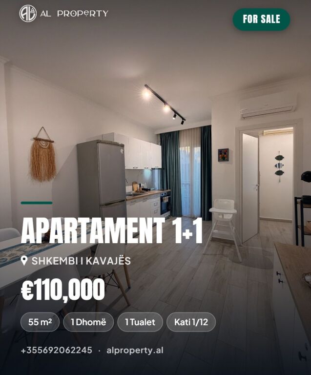 Apartament 1+1 vije e pare me detin tek Shkëmbi i Kavajës