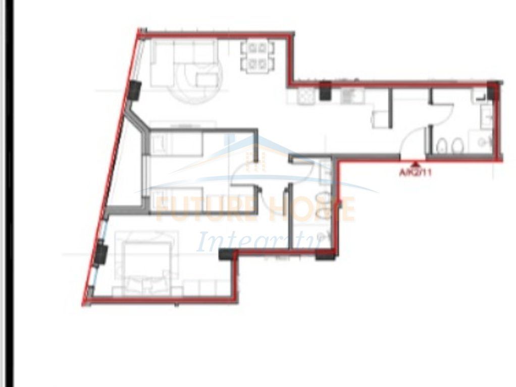 Shitet, Apartament 2+1+2, Aluna Rezidence 5, Tiranë.