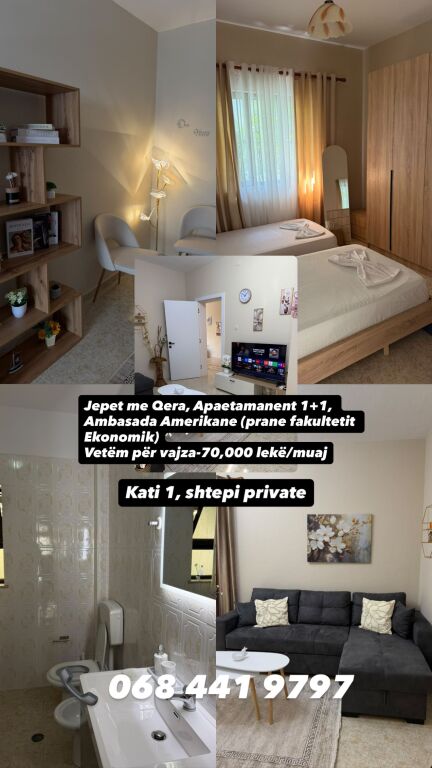Qera, Apartament 1+1, prane fakultetit ekonomik, Tirare
