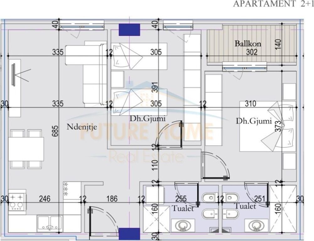Shitet, Apartament 2+1+2, Tirana Entry 2, Tiranë