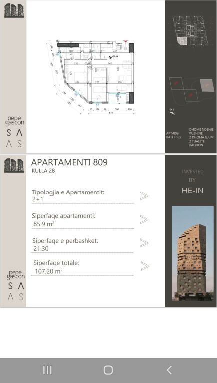 Apartament per shitje Shqiponja Square 2+1