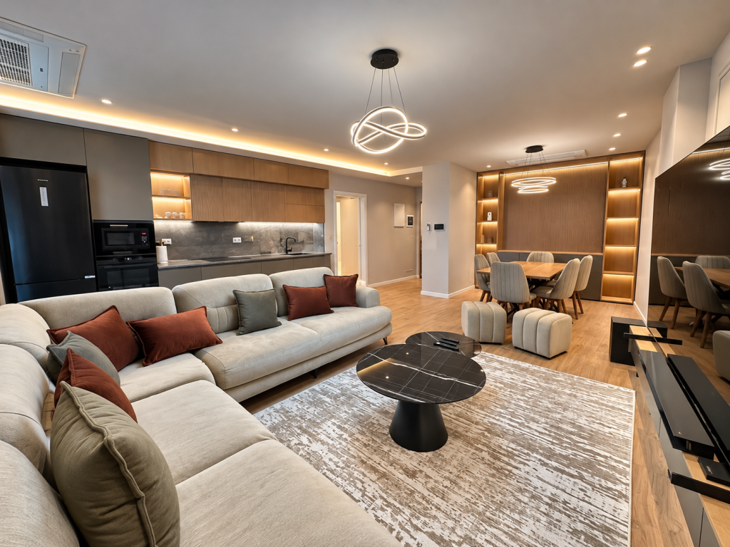 Jepet me qira apartament 2+1+2 tek Lake View Residence