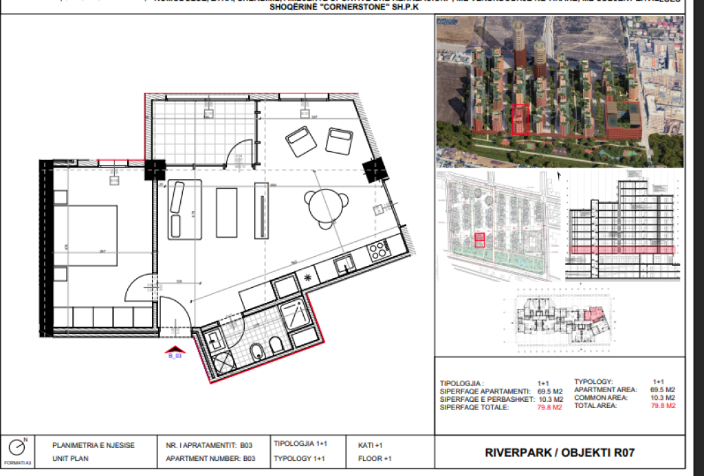 Shitet, Apartament 1+1 River Park Residence, Unaza e Re.