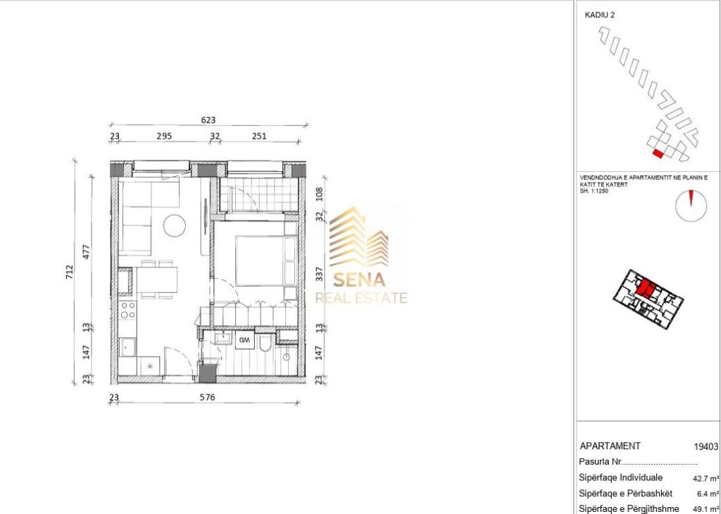 Shitet, Okazion Apartament 1+1+Blk, Ali Demi- Rezidenca Kadiu, 84.300 Euro