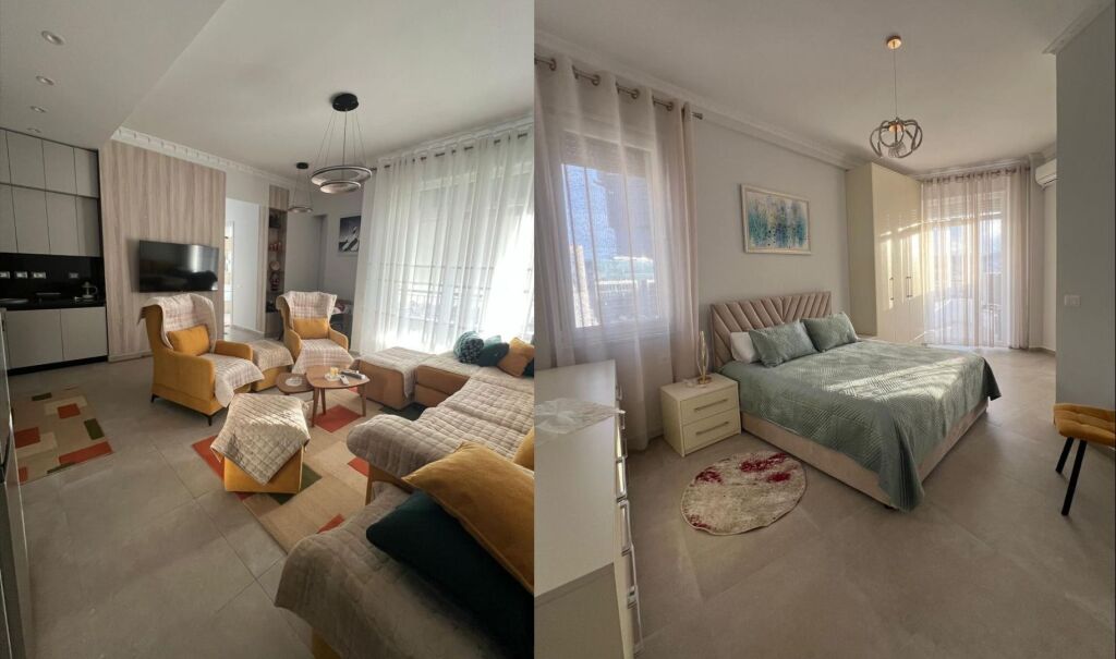 Apartament 2+1+2 + Ballkone me Qira – Kafe Flora (Afer Qendrës së Tiranës) !