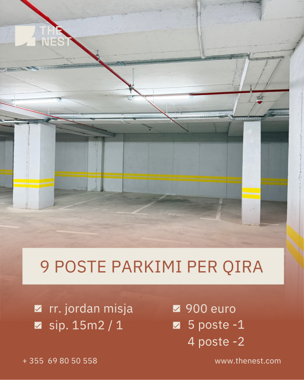 TN0039 | 9 POSTE PARKIMI PËR QIRA NE RR. JORDAN MISJA