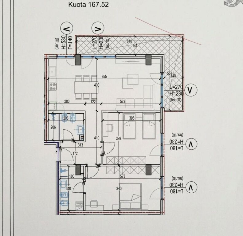 Shitet apartament 2+1+2 tek Rezidenca Kodra e Diellit 2 .
