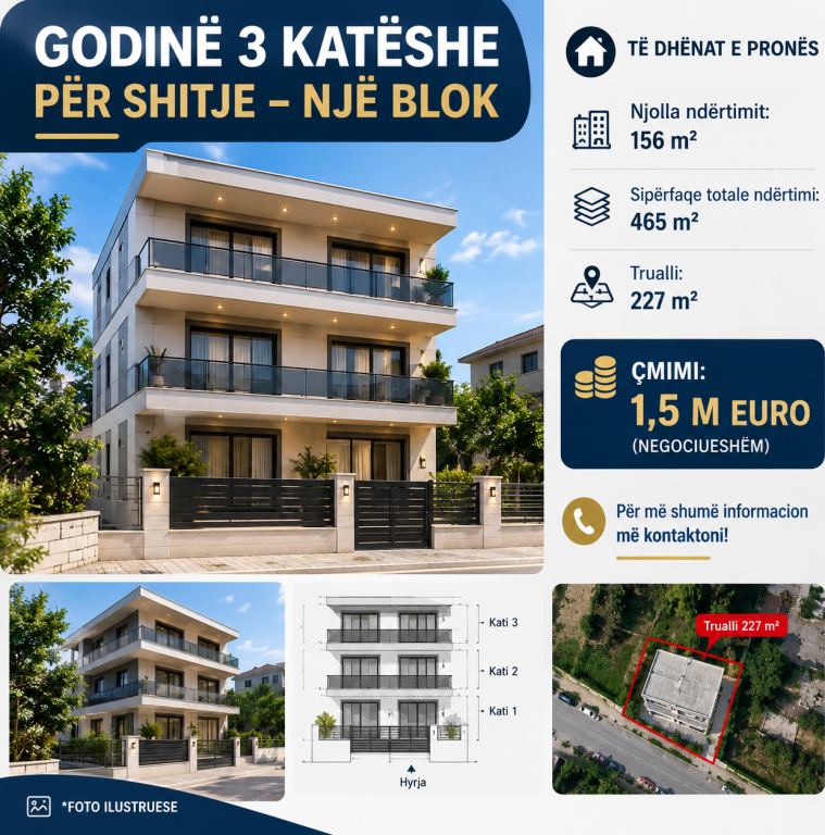 🏢 Vendesi edificio di 3 piani a Bllok💵1.5 MILIONI €
