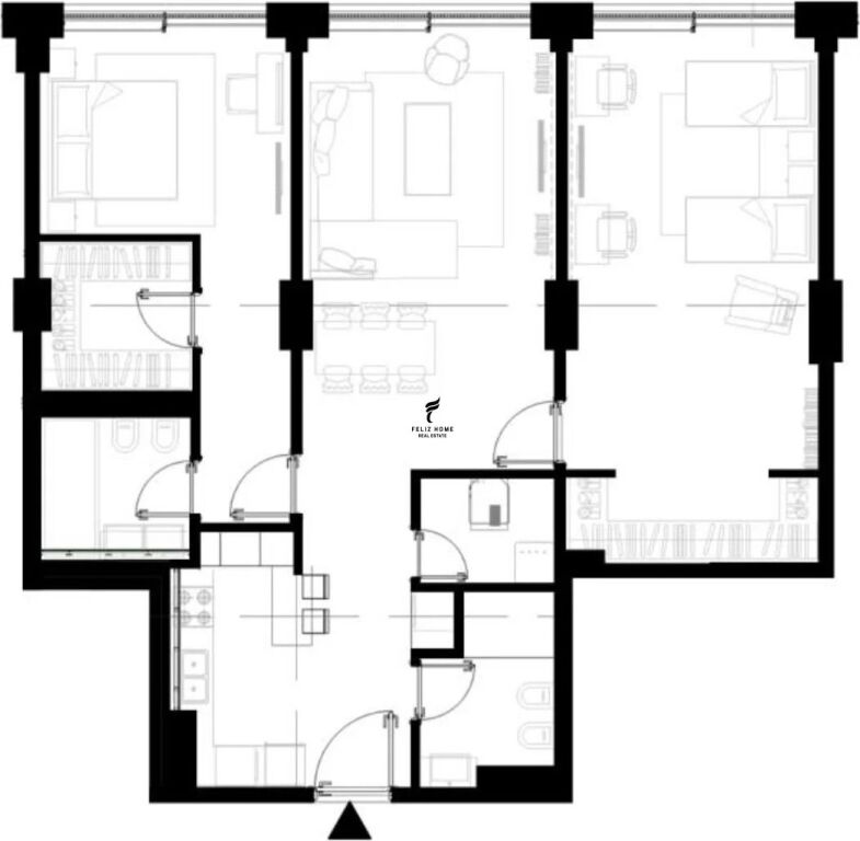 2+1+2 APARTMENT FOR SALE DOWNTOWN ONE ELBASANIT STREET 770.880 EURO FH-98332