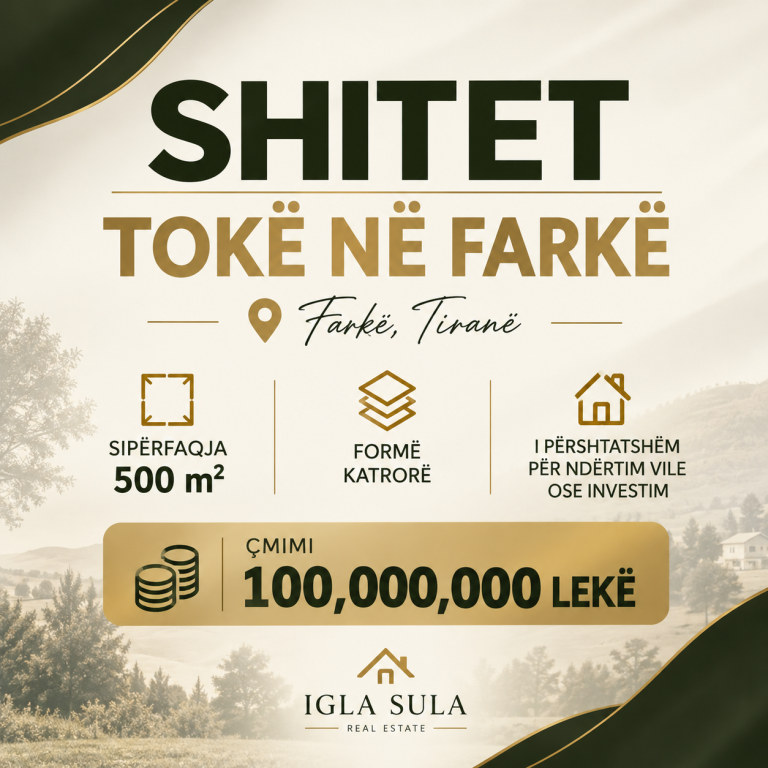Shitet toke 500 m2 ne Farke