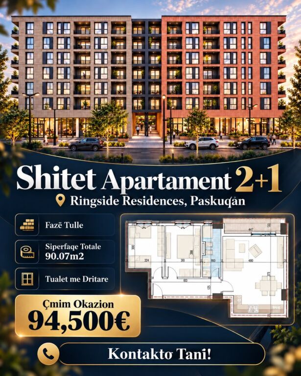 🏡 PREZZO AFFARE – VENDESI APPARTAMENTO 2+1 A PASKUQAN!