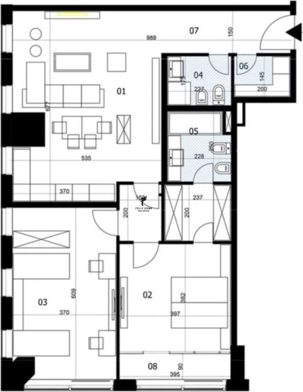 PREMIUM 2+1+2 APARTMENT FOR SALE DOWNTOWN ONE ELBASANIT STREET 743.520 EURO FH-98373