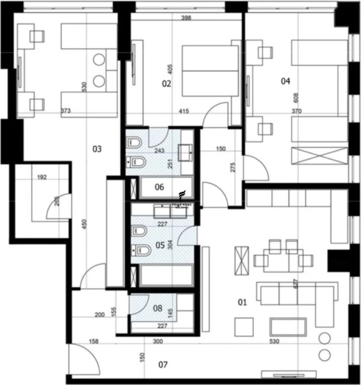 3+1+2 APARTMENT FOR SALE DOWNTOWN ONE ELBASANIT STREET 986.880 EURO FH-98336